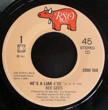 Bee Gees ‎– He's a Liar (7"si NL 1981) nm/vg++ - Image 3