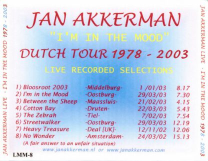 Jan Akkerman ‎– I'm In The Mood (CD NL 2003) Very Rare MISprint!! - Image 7