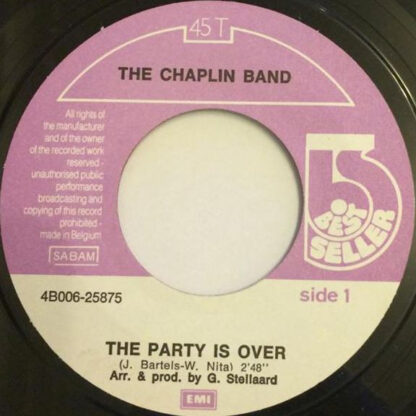 The Chaplin Band ‎– The Party Is Over (7"si Belgium 1978) - Image 2