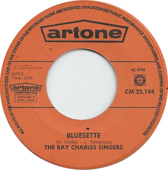 The Ray Charles Singers – One More Time / Bluesette (7"si NL 1964) - Image 3