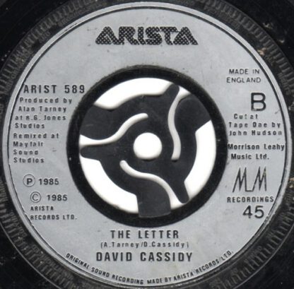 David Cassidy ‎featuring George Michael – The Last Kiss (7"si UK 1985) - Image 2