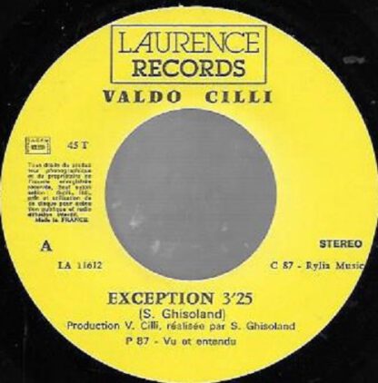 Valdo Cilli ‎– Exception (7"si France 1987) - Image 3
