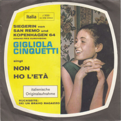 Gigliola Cinquetti ‎– Non Ho L'Età (7"si Germany 1964) #1 Sanremo Festival & Eurovision Song Contest