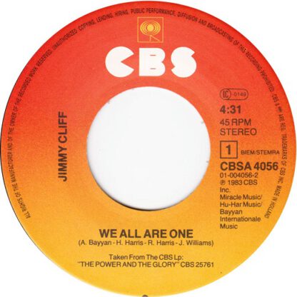 Jimmy Cliff ‎– We All Are One (7"si NL 1983) - Image 3