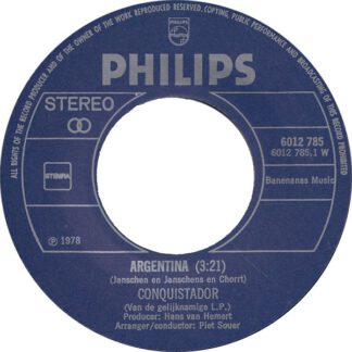Conquistador ‎– Argentina (7"si NL 1978)