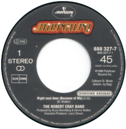 Robert Cray Band ‎– Right Next Door (Because of Me) (7"si NL 1986) vg++/vg+ - Image 3