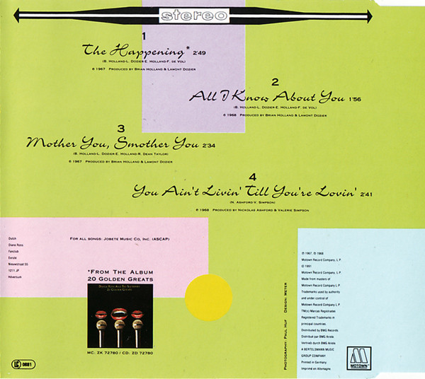 Diana Ross and The Supremes – The Happening (CD-maxi si Germany 1991) nm/mint - Image 2