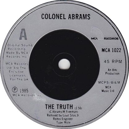 Colonel Abrams ‎– The Truth (7"si UK 1985) - Image 3