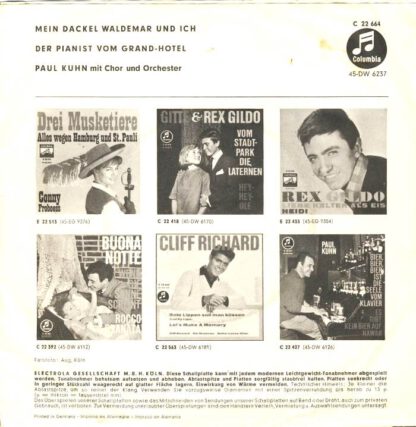 Paul Kuhn ‎– Mein Dackel Waldemar und Ich (7"si NL 1964) Very Rare Dutch-issue!! - Image 2