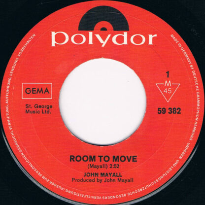 John Mayall ‎– Room To Move (7"si Germany 1970) - Image 2