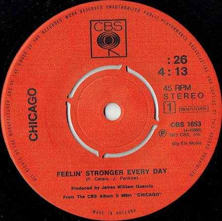 Chicago – Feelin' Stronger Every Day (7"si NL 1973) - Image 3