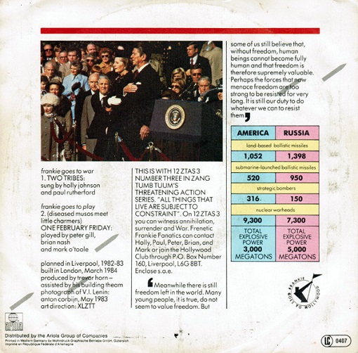 Frankie Goes To Hollywood – Two Tribes (7"si Germany 1984) - Image 2