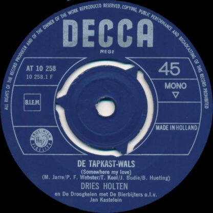 Dries Holten (Andres) ‎– De Tapkast-Wals (7"si NL 1967) nm/vg+ - Image 2
