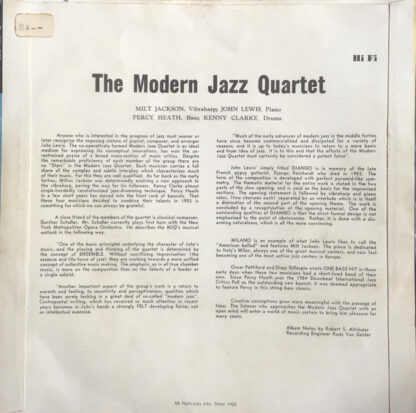 The Modern Jazz Quartet ‎– Vol. 2: Django / Milano / One Bass Hit (7"EP Sweden 1955) - Image 2