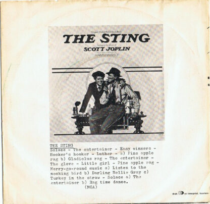 Marvin Hamlisch ‎– Music From "The Sting" - The Entertainer (7"si NL 1974) - Image 2