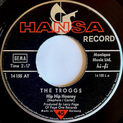 The Troggs ‎– Hip Hip Hooray / Say Darlin'! (7"si Germany 1968) vg++/vg+ - Image 3