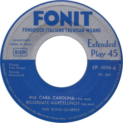 Van Wood Quartet ‎– N. 15 (7"EP Italy 1956) Groundbreaking Italian jazz! - Image 3