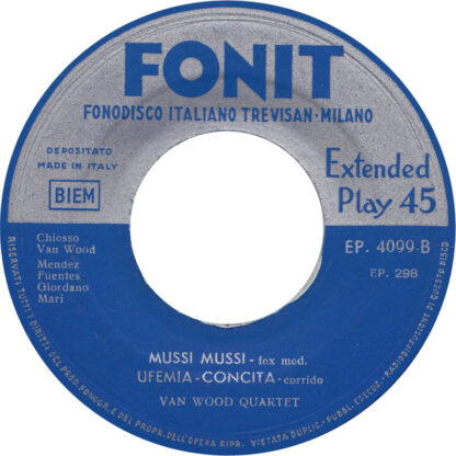 Van Wood Quartet ‎– N. 15 (7"EP Italy 1956) Groundbreaking Italian jazz! - Image 4