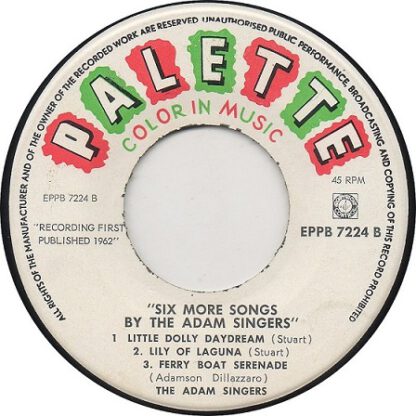 The Adam Singers ‎– Six More Songs (7"EP NL 1960) - Image 4