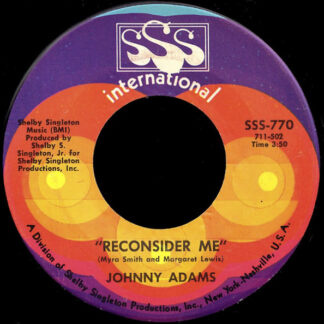 Johnny Adams – Reconsider Me (7"si US 1969) Deep Southern-soul