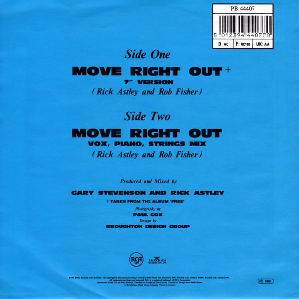 Rick Astley – Move Right Out (7"si Germany 1991) - Image 2