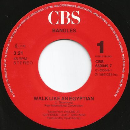 Bangles ‎– Walk Like An Egyptian (7"si NL 1986) - Image 3