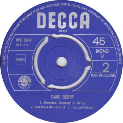 Dave Berry ‎– Dave Berry (7"EP NL 1965) Very Rare!!! - Image 4