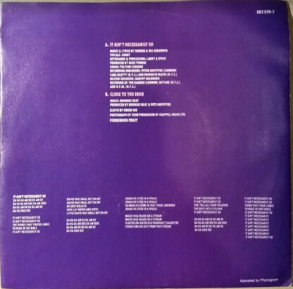 Bronski Beat ‎– It Ain't Necessarily So (7"si NL 1984) - Image 2