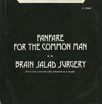 Emerson, Lake & Palmer ‎– Fanfare for the Common Man (7"si UK 1977) - Image 2