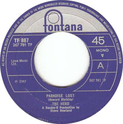 The Herd ‎– Paradise Lost (7"si UK 1967)