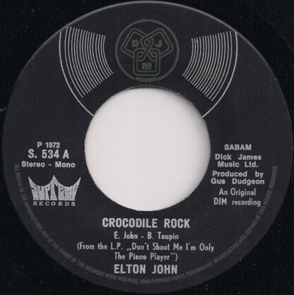 Elton John ‎– Crocodile Rock (7"si Belgium 1972) nm/vg++ - Image 2
