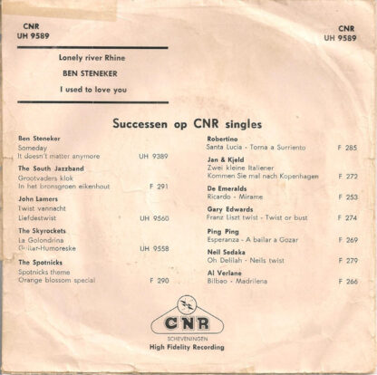 Ben Steneker ‎– Lonely River Rhine (7"si NL 1962) - Image 2