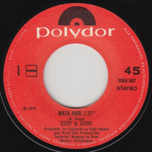 Eddy & Jerry – Mata Hari (7"si NL 1979) Prachtige Piraten-plaat!! - Image 2