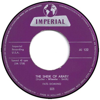 Fats Domino ‎– My Girl Josephine / The Sheik of Araby (7"si NL 1960) vg+ Extremely Rare Misprint!: switched labels!! - Image 2