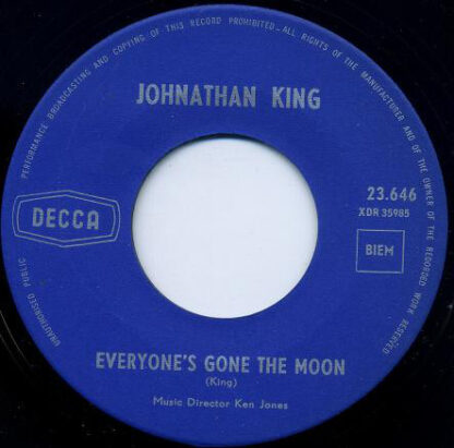 Johnathan King ‎– Everyone's Gone to the Moon (7"si Belgium 1965) - Image 2