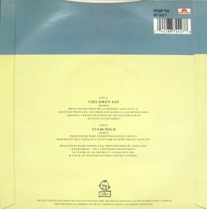 Level 42 ‎– Children Say (7"si UK 1987) vg+++/vg++ - Image 2