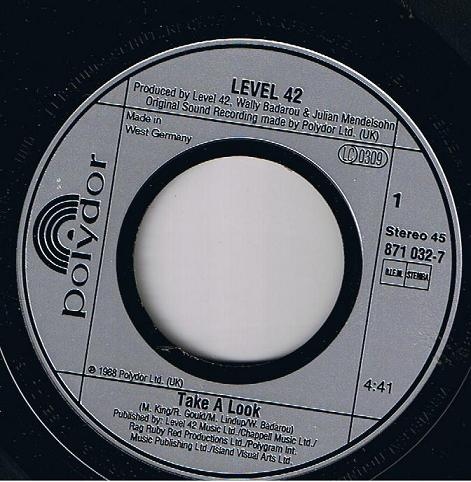 Level 42 – Take a Look (7"si Germany 1988) nm-/vg++ - Image 3