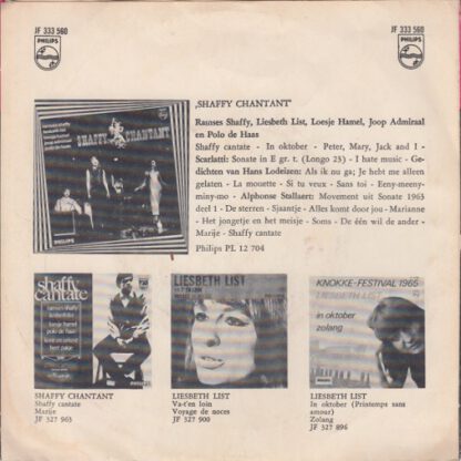 Liesbeth List – Sjaantje / Het Lied van de Lutine (7"si NL 1966) uit "Shaffy Chantant" vg+/vg+ - Image 2