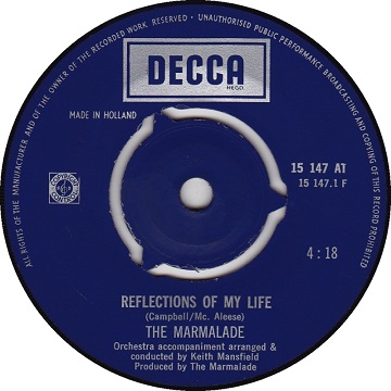 The Marmalade – Reflections Of My Life (7"si NL 1969) - Image 3