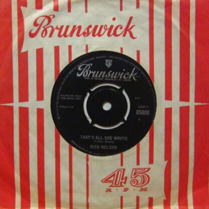 Rick Nelson ‎– For You / That's All She Wrote (7"si UK 1963) nm - Image 4