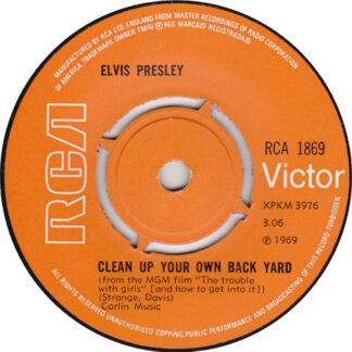 Elvis Presley ‎– Clean Up Your Own Back Yard (7"si UK 1969) vg+