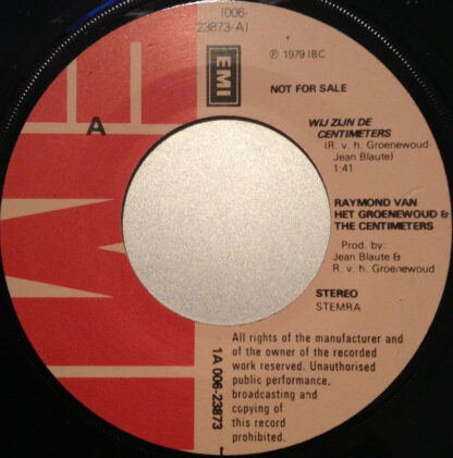 Raymond van het Groenewoud & The Centimeters ‎– Wij Zijn de Centimeters (7"si NL 1979) PROMO!! nm/nm - Image 3