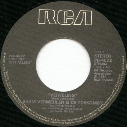 Bram Vermeulen & De Toekomst ‎– Verveling (7"si NL 1981) nm/vg+ - Image 2