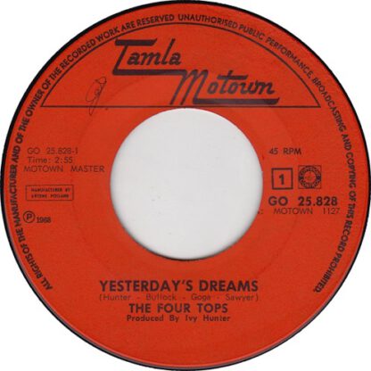 The Four Tops ‎– Yesterday's Dreams (7"si NL 1968) - Image 3
