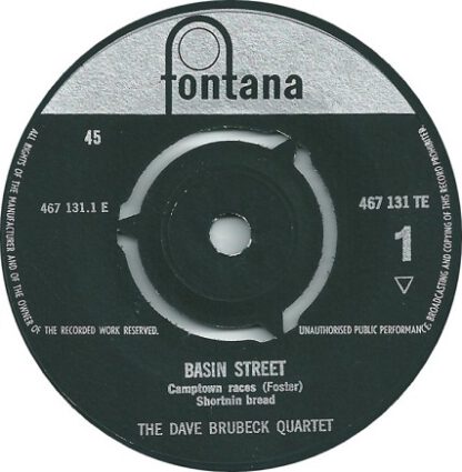 The Dave Brubeck Quartet ‎– Basin Street (7"EP NL 1961) - Image 3