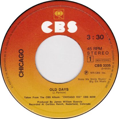 Chicago ‎– Old Days (7"si NL 1975) - Image 3