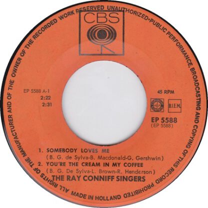 The Ray Conniff Singers ‎– Somebody Loves Me (7"EP NL 1963) - Image 3