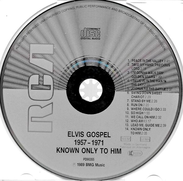 Elvis Presley - Elvis Gospel 1957 - 1971 Known Only To Him (CD Germany 1989) - Image 3