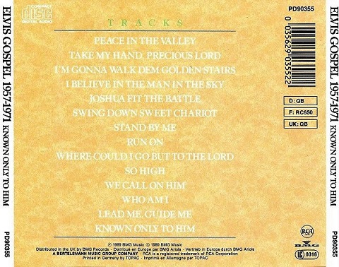 Elvis Presley - Elvis Gospel 1957 - 1971 Known Only To Him (CD Germany 1989) - Image 2