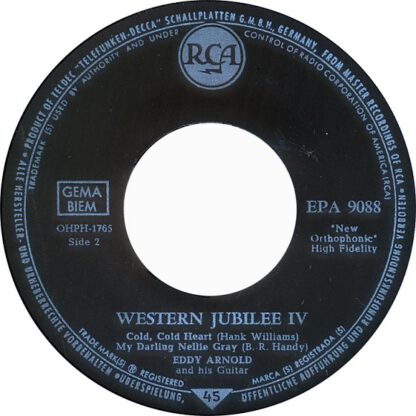 Eddy Arnold and his Guitar ‎– Western Jubilee IV (7"EP Germany 1963) - Image 4